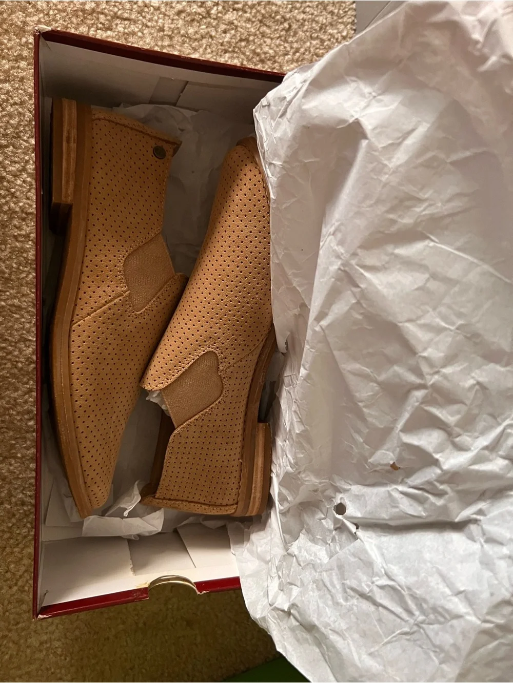Hush Puppies Men's Perforated Tan Slip-On Loafers